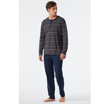 Schiesser Pyjama Long dark grey mel. 178104 48/S