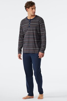 Schiesser Pyjama Long dark grey mel. 178104 48/S