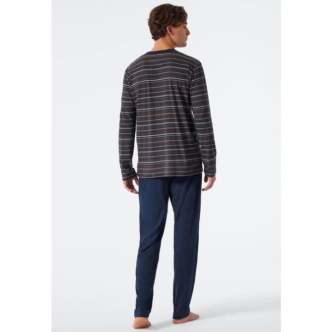 Schiesser Pyjama Long dark grey mel. 178104 48/S