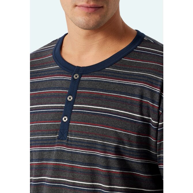 Schiesser Pyjama Long dark grey mel. 178104 48/S