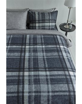 Rivièra Maison Cozy Check Dekbedovertrek 240x200/220 cm   Blue