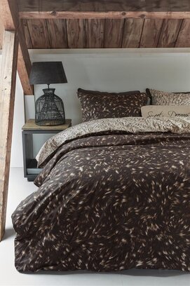 Rivièra Maison Fauxy Fur Dekbedovertrek 240x200/220 cm   Brown