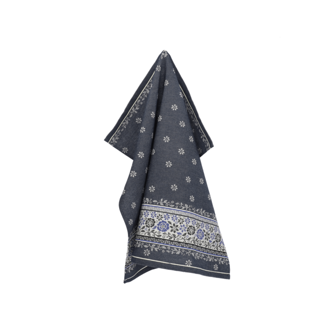 Bunzlau Castle Theedoek Belle Fleur Dark Blue