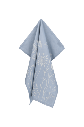 Bunzlau Castle Theedoek Wild Flowers Grey-Blue