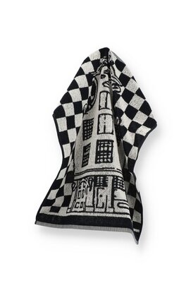 Bunzlau Castle Canal Houses keukendoek 53x60 Black