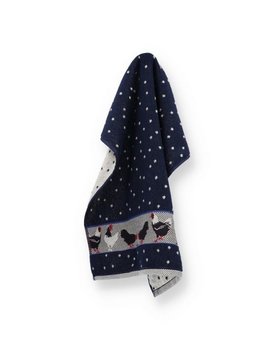 Bunzlau Castle Keukendoek Chickens Dark Blue