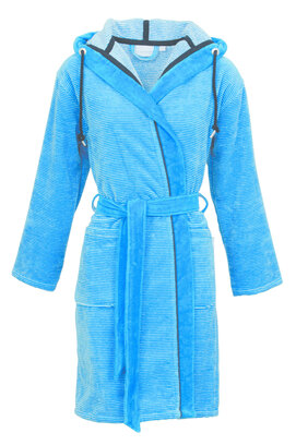 Carl Ross dames badjas 570310 steelblue/off-white XS