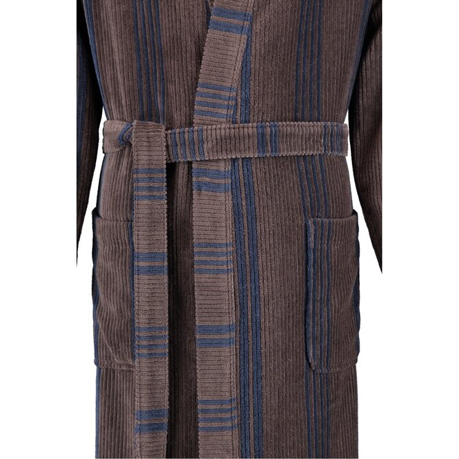 Cawö Heren Kimono Badjas extra licht 2508 - Tabak  48