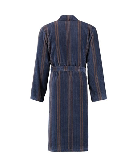 Cawö Heren Kimono Badjas extra licht 2508 - Blau  48