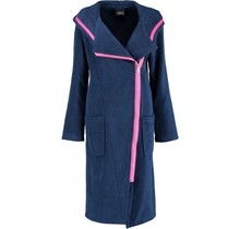 Cawö Dames Badjas Ritssluiting 6116 - Navy Pink  M
