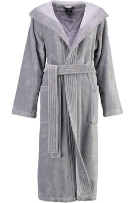 Cawö Dames Badjas met Capuchon 802 - Graphit  36/38