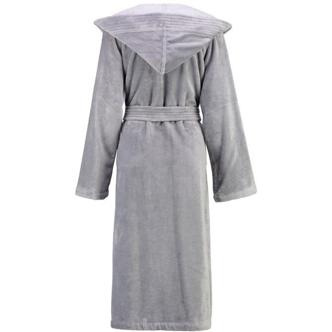 Cawö Dames Badjas met Capuchon 802 - Graphit  40/42