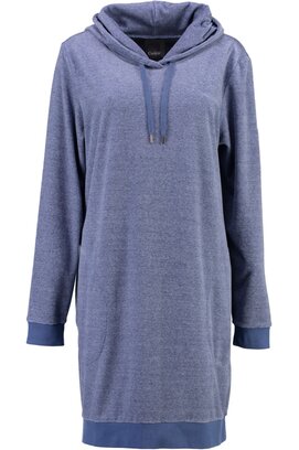 Cawö Dames Lange Hoodie 818 Denim  XS