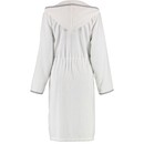Cawö Cawö Dames Badjas met Capuchon en Rits 4103  Wit/grijs 46
