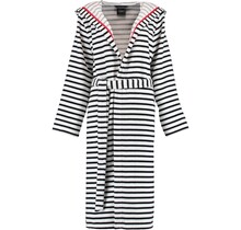 Cawö Dames Badjas met Capuchon 1243 Schwarz-weiss  40