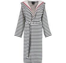 Cawö Dames Badjas met Capuchon 1243 Schwarz-weiss  46