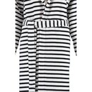 Cawö Cawö Dames Badjas met Capuchon 1243 Schwarz-weiss  44