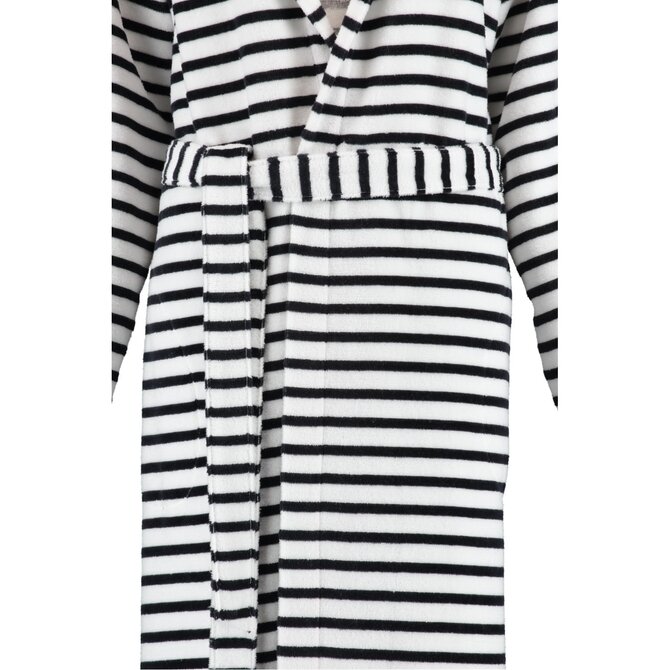 Cawö Dames Badjas met Capuchon 1243 Schwarz-weiss  44