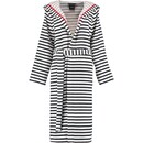 Cawö Cawö Dames Badjas met Capuchon 1243 Schwarz-weiss  48