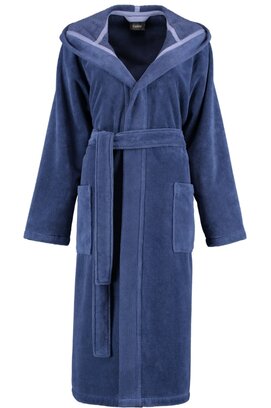 Cawö Dames Badjas met Capuchon 825 Blau  36/38