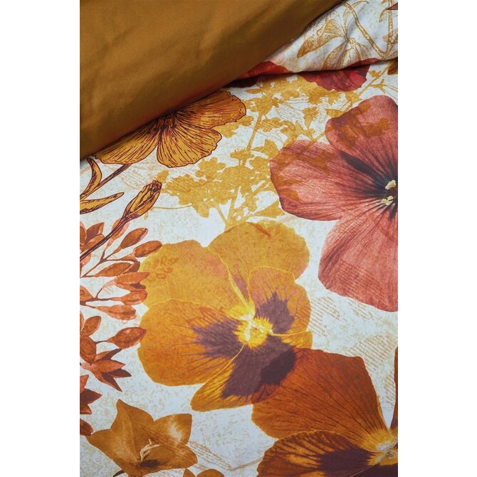 Beddinghouse Flora Dekbedovertrek  Oker 200 x 200/220 cm + 2x 60 x 70 cm