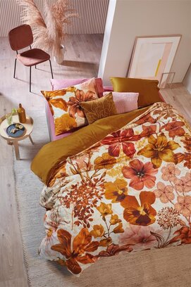 Beddinghouse Flora Dekbedovertrek  Oker 240 x 200/220 cm + 2x 60 x 70 cm