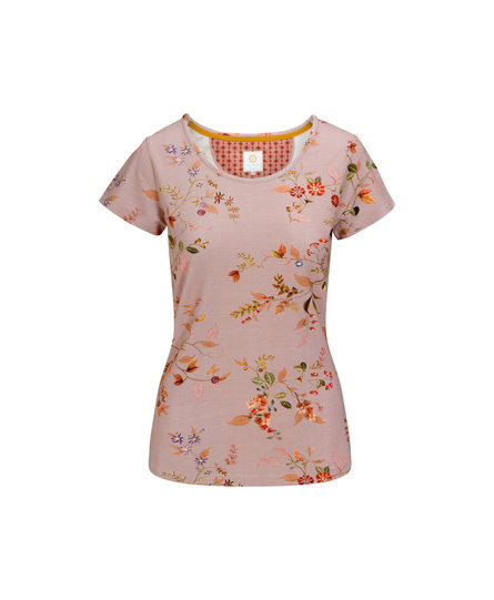 Pip Studio Tilly Short Sleeve Top Kawai Flower Light Pink L