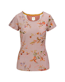 Pip Studio Tilly Short Sleeve Top Kawai Flower Light Pink XXL