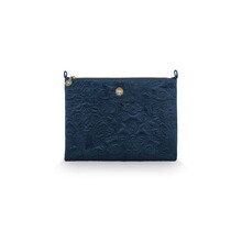 Pip Studio Cosmetic Flat Pouch Large Velvet Quiltey Days Blue 30x22x1cm