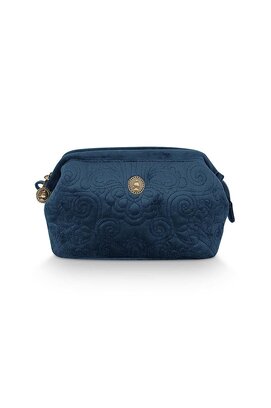 Pip Studio Cosmetic Purse Small Velvet Quiltey Days Blue 19x12x8.5cm