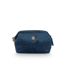 Pip Studio Cosmetic Purse Small Velvet Quiltey Days Blue 19x12x8.5cm