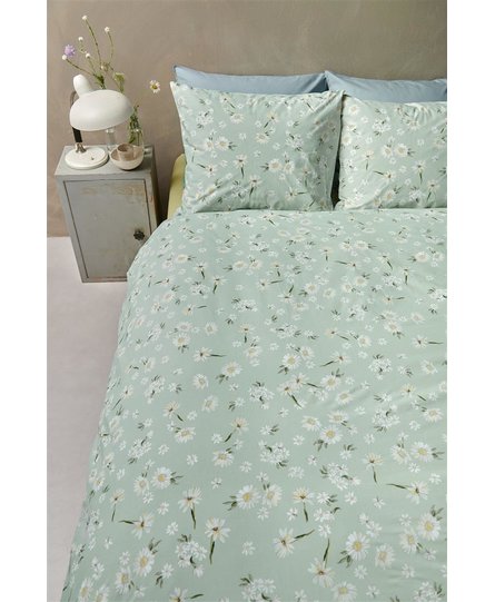 Ariadne at Home Daisies Dekbedovertrek - Blue Green 240x200/220 cm