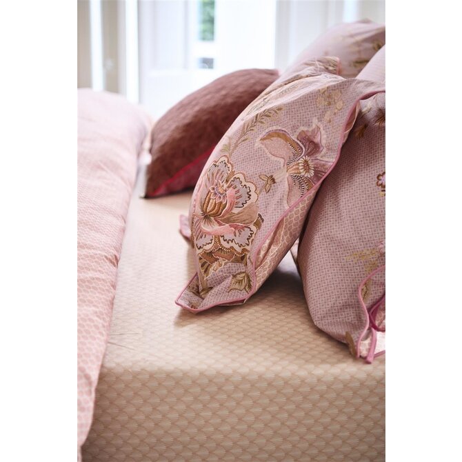 Pip Studio Scala Hoeslakens- Coral 160x200 cm Hoekhoogte: 25 cm