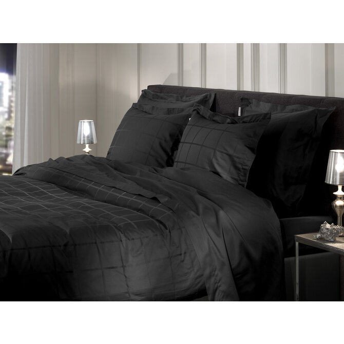 Heckett & Lane Diamante Dekbedovertrek 240x200x220 Moonless Black