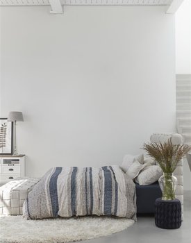 Rivièra Maison Rattan Stripes Dekbedovertrek - Blue Grey 240x200/220 cm
