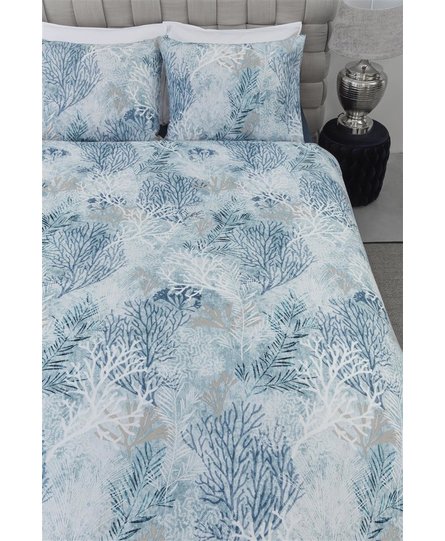 Rivièra Maison Calm Coral Dekbedovertrek - Blue 260x200/220 cm