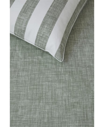 Rivièra Maison Lindy Lines Dekbedovertrek - Grey Green 140x200/220 cm