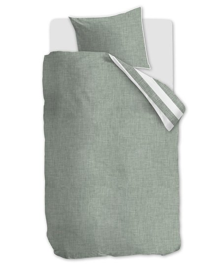 Rivièra Maison Lindy Lines Dekbedovertrek - Grey Green 140x200/220 cm