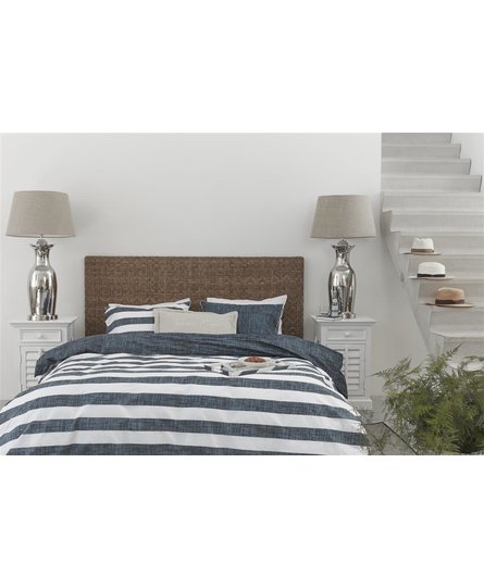 Rivièra Maison Lindy Lines Dekbedovertrek - Navy 200x200/220 cm