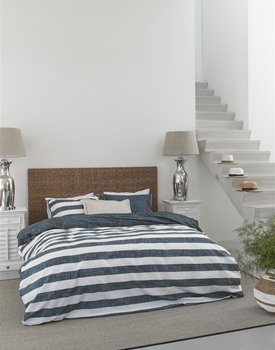 Rivièra Maison Lindy Lines Kussensloop - Navy 60x70 cm