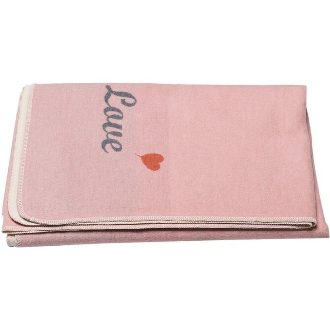 David Fussenegger SILVRETTA cotton plaid - peace 200x140 cm rosé