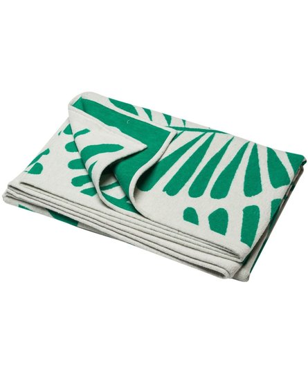 David Fussenegger LUCA cotton plaid - palm leaf 200x140 cm green