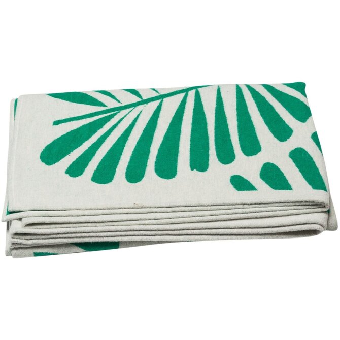 David Fussenegger LUCA cotton plaid - palm leaf 200x140 cm green