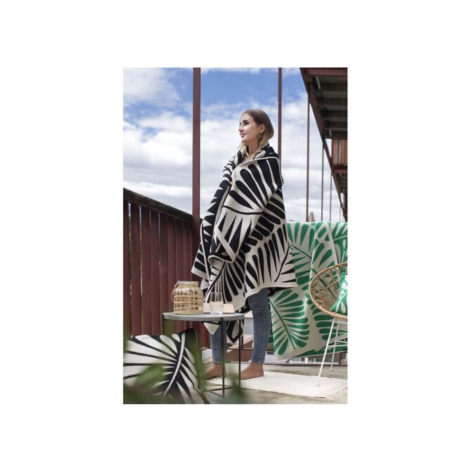 David Fussenegger LUCA cotton plaid - palm leaf 200x140 cm green