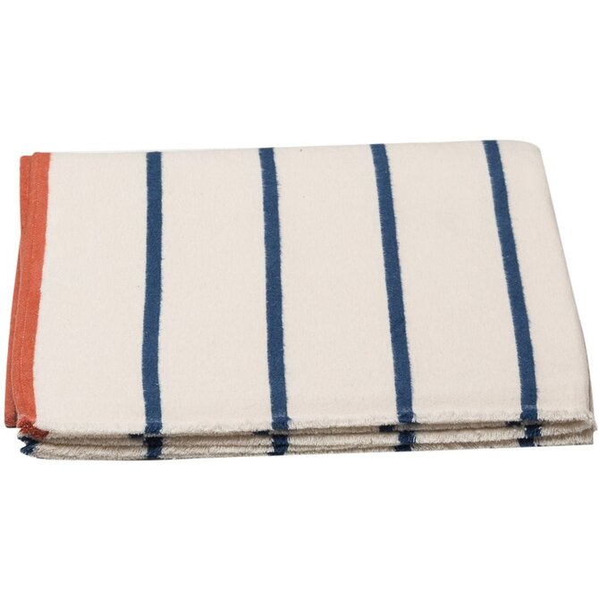 David Fussenegger LUCA flannel cotton plaid - stripes 200x140 cm offwhite