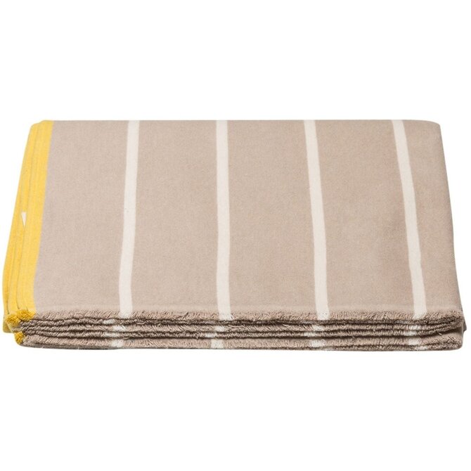 David Fussenegger LUCA flannel cotton plaid - stripes 200x140 cm sand