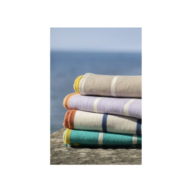 David Fussenegger LUCA flannel cotton plaid - stripes 200x140 cm sand