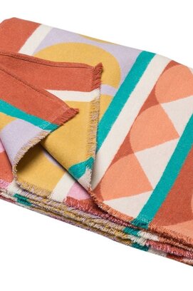 David Fussenegger LUCA flannel cotton plaid - africa bordure 200x140 cm terracotta