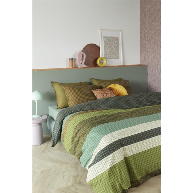 Beddinghouse Juno Dekbedovertrek  Green 200x200/220 cm