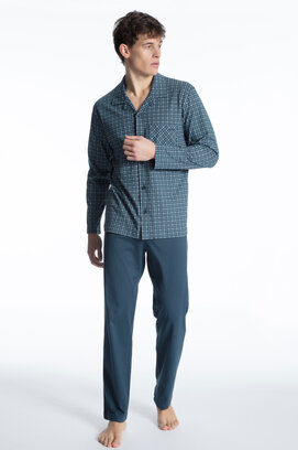 Calida herenpyjama 40863 blue wing teal